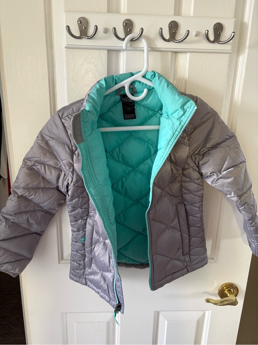 The North Face Kids Puffer Jacket - Silver & Teal